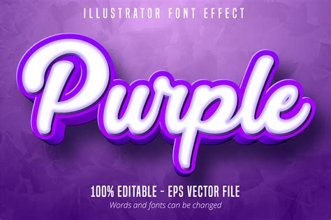 3D Purple Editable Text Effect Graphic By Mustafa Beksen Creative Fabrica