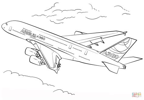 Airbus A380 Coloring Pages Sketch Coloring Page