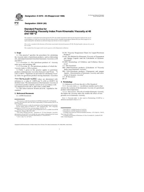 Calculating Viscosity Index From Kinematic Viscosity At 40 And 100°c