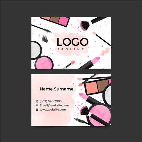 Makeup Artist Business Card Vector Art Icons And Graphics For Free