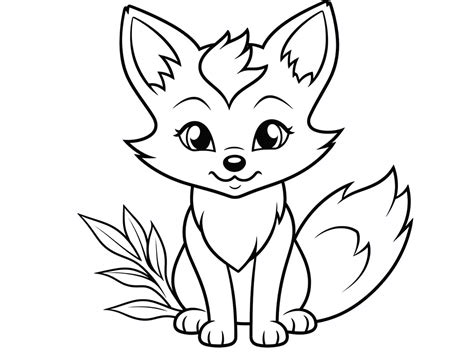 Red Fox Exploration Coloring Coloring Page