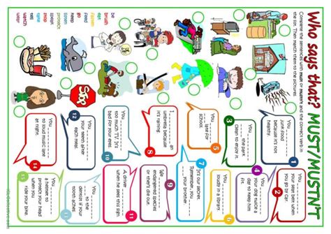 Modal verbs - MUST or MUSTN"T genera…: Français FLE fiches pedagogiques ...