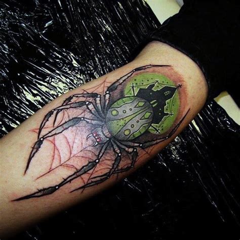 80 Spider Web Tattoo Designs For Men - Tangled Pattern Ideas