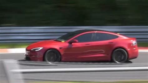 Oficial Tesla Model S Plaid Bate O Porsche Taycan No N Rburgring Por