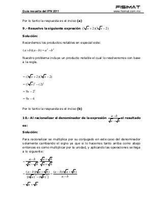 Solucionario Guia Ipn 2011 Guia Resuelta Del IPN PDF