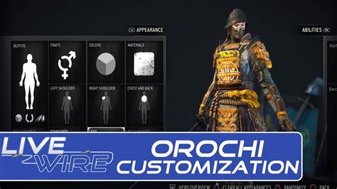 All Orochi Samurai Customization In For Honor Alpha Samurai Customization Options In For Honor