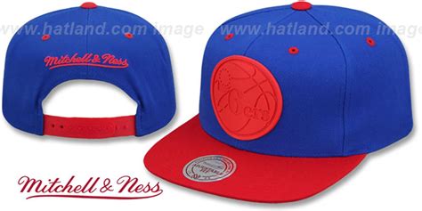 Philadelphia 76ers Xl Rubber Weld Snapback Royal Red Hat