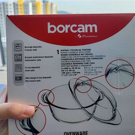 Borcam L Ovenware Borosilicate Glass Casserole With Lid Furniture