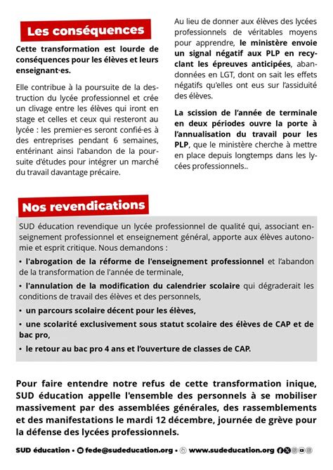 Le 12 Décembre En Grève Contre La Réforme Du Lycée Professionnel Sud éducation 94