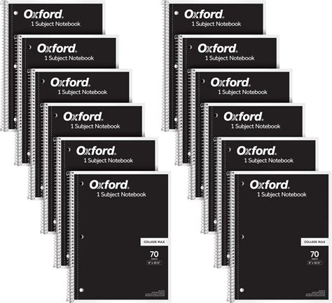 Amazon Oxford Spiral Notebook Pack Subject College Ruled