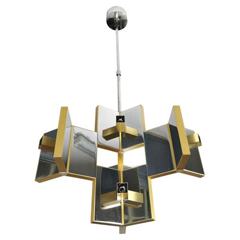 Gaetano Sciolari Italian Midcentury Brass Chandelier For Sale At Stdibs