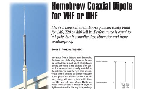 VHF UHF Coaxial Dipole Antenna