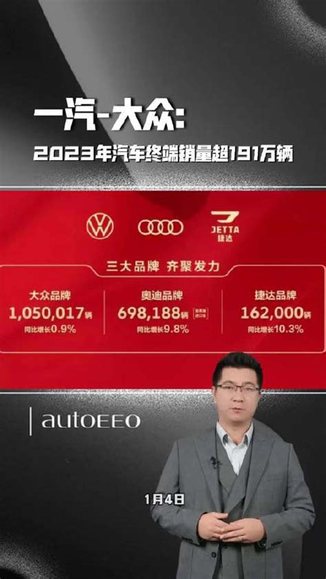 一汽大众2023年汽车终端销量超191万辆行业新闻产销数据汽车视频新浪新闻