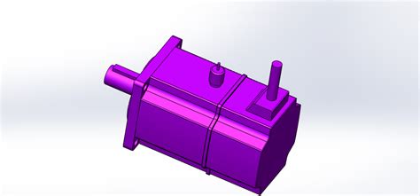 200w伺服电机模型solidworks 2018模型图纸下载 懒石网