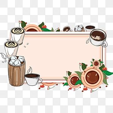 Coffee Cup Border PNG Transparent, Beautiful Coffee Cup Border, Coffee ...