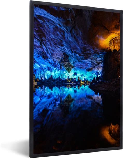 Fotolijst Incl Poster De Blauwe Lichten In De Beroemde Reed Flute