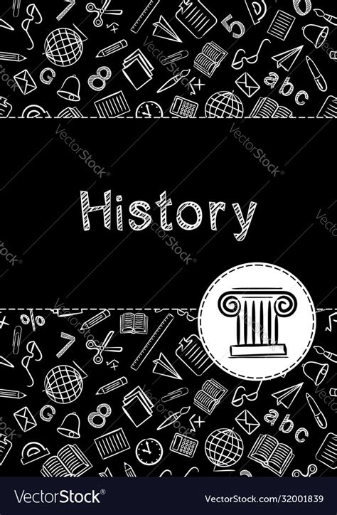 Cover for a school notebook or history book Vector Image