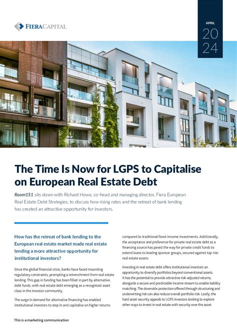 The Time Is Now For Lgps To Capitalise On European Real Estate Debt