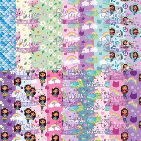 Gabby S Dollhouse Digital Papers Seamless Patterns Etsy Norway