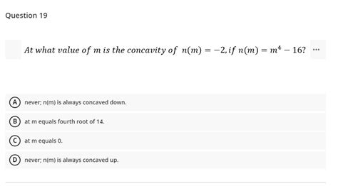 Answered At What Value Of M Is The Concavity Of Bartleby