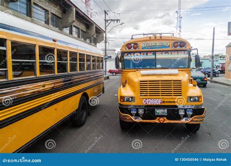 Quetzaltenango Guatemala March Colourful Chicken Buses