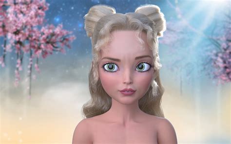 Cartoon Girl Blonde Short Dress 3D Model TurboSquid 2092035