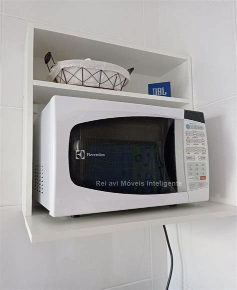 Suporte Para Microondas E Nicho Branco Forno Mdf Elo