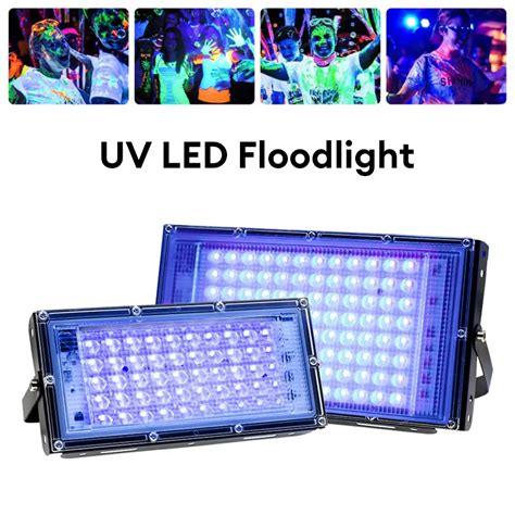 395nm 400nm Led UV Floodlight 220V Ultraviolet Stage Lamp 50W 100W LED