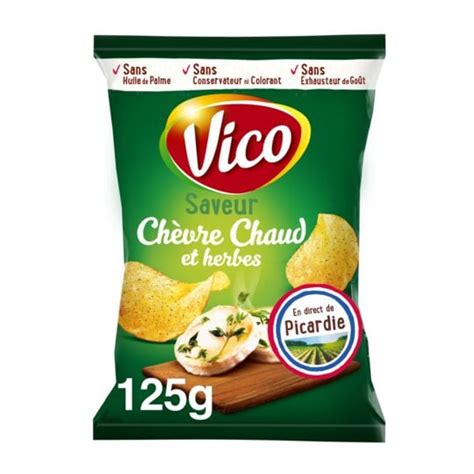 Chips chèvre chaud herbes VICO le paquet de 125g à Prix Carrefour