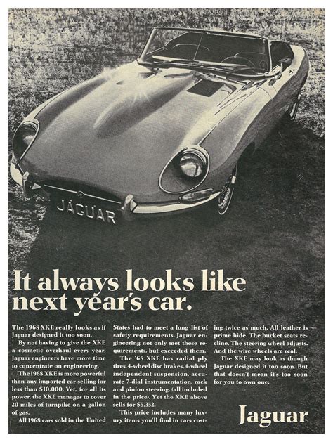 Advertising For The 1968 Jaguar Xke Automobile Car And Driver Magazine