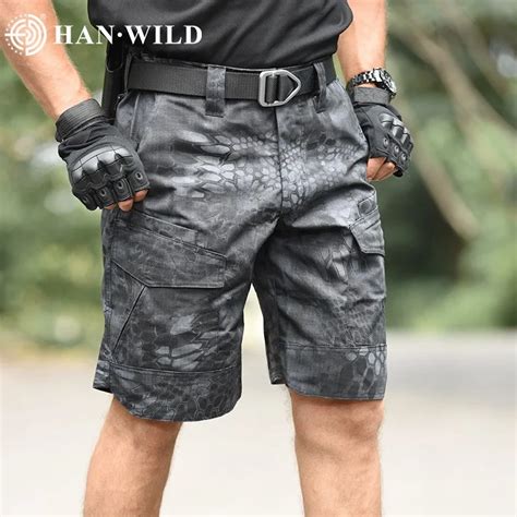 Han Wild Shorts Camuflagem Multi Bolso Para Homens Roupas T Ticas