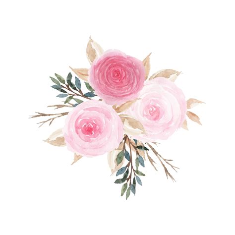 Arreglo Floral Rosa Pastel Acuarela Png Dibujos Floral Acuarela