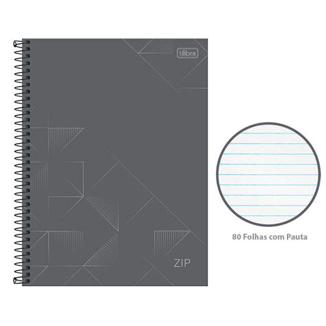 Comprar Kit 4 Caderno Universitário Tilibra Espiral 80Fls Zip