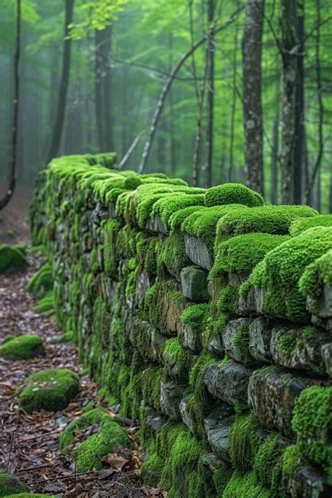 Moss Covered Stone Wall Stock Photo Image Of Sturdy 311599166