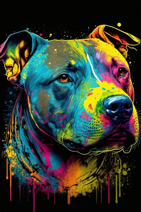 Graffiti Staffy Wall Art Poster Framed Street Art Design Dog Pop