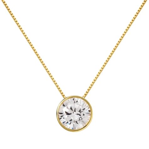 Everyday Elegance 14k Solid Yellow Gold Pendant Necklace Bezel Set