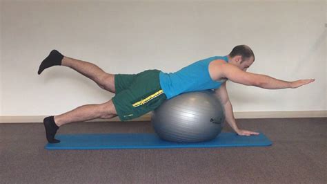 Prone Superman On Ball Core Stability Exercise Youtube