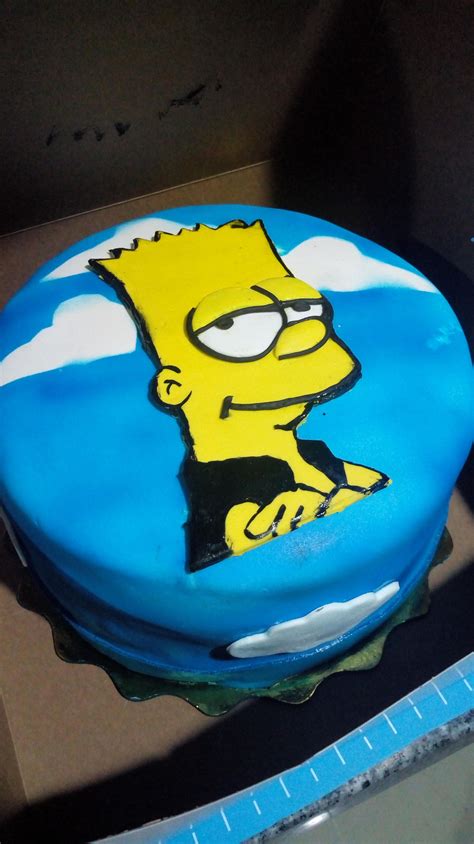 Cake Bart Simpson | Cake, Desserts, Bart simpson