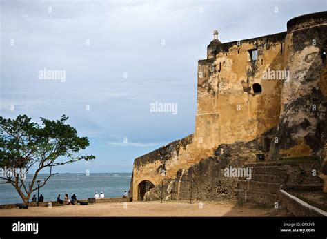 Exterior View Of Fort Jesus With Ocean Behind Mombasa Kenya East