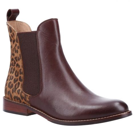 Hush Puppies Womens Chloe Brown Leopard Print Chelsea Boots