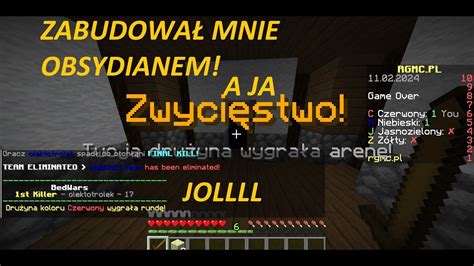 Minecraft Bedwars Z Trolkiem Olkiem Zabudowa Mnie Obsydianem A I Tak