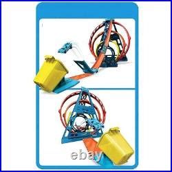 Car Track Set Triple Loop Hot Track Kit Builder Wheels Unlimited New Color Multi Set Portable