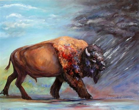 Buffalo Painting-Buffalo Artwork 'Buffalo Facing The | Etsy