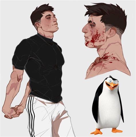 Personified Madagascar Penguins In Cartoon Characters As Humans