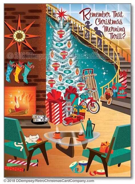 Mid Century Modern Christmas Illustration