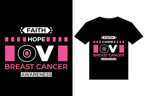 Faith Hope Love Breast Cancer T Shirt Graphic By Tanvir Enayet