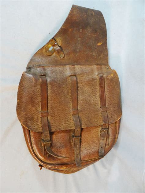 Us Cavalry Saddle Bags And Bridle With Stamped Buttons And Stamped Bit