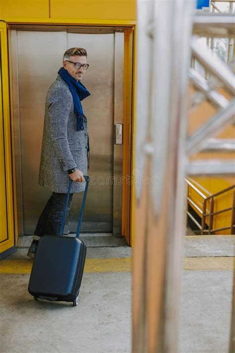 Handsome Elegant Man Standing By The Elevator Stock Image Image Of