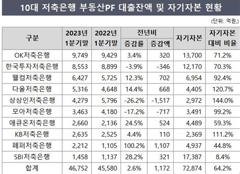 10대 저축銀 부동산pf 연체액 3배 급증 딜사이트