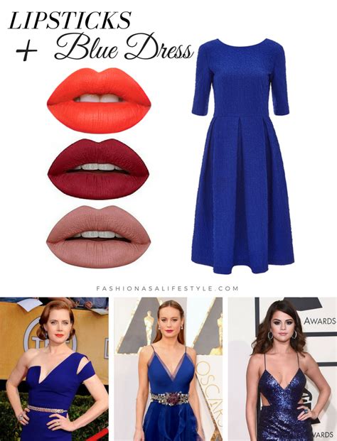 How To Pick A Lipstick With The Color Of Your Dress Royal Blue Dress Makeup Blue Dress Makeup